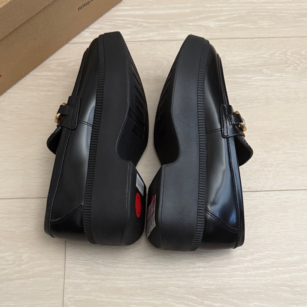 Fitflop Black and Gold Loafers - Picture 6 of 8